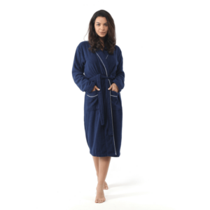 Peignoir Femme OYA HOME en Velours Blue Marine