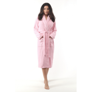 Peignoir Femme OYA HOME en Velours Rose Poudrée