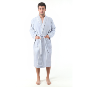 Peignoir Homme OYA HOME en Nid d'Abeille Blanc
